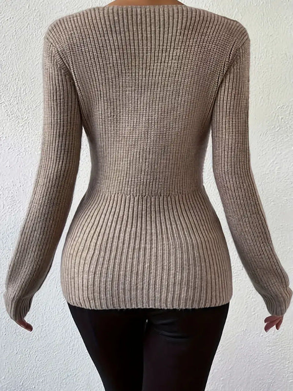 Damen Slim-Fit Pullover – Klassischer, figurbetonter Basic-Sweater